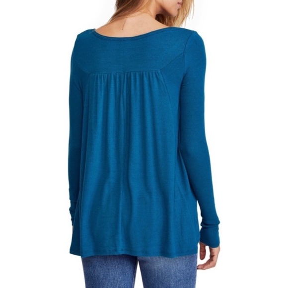 NWT We the Free Teal Love Valley Ribbed Long Sleeve Tunic Tee Medium Free People - Picture 4 of 14